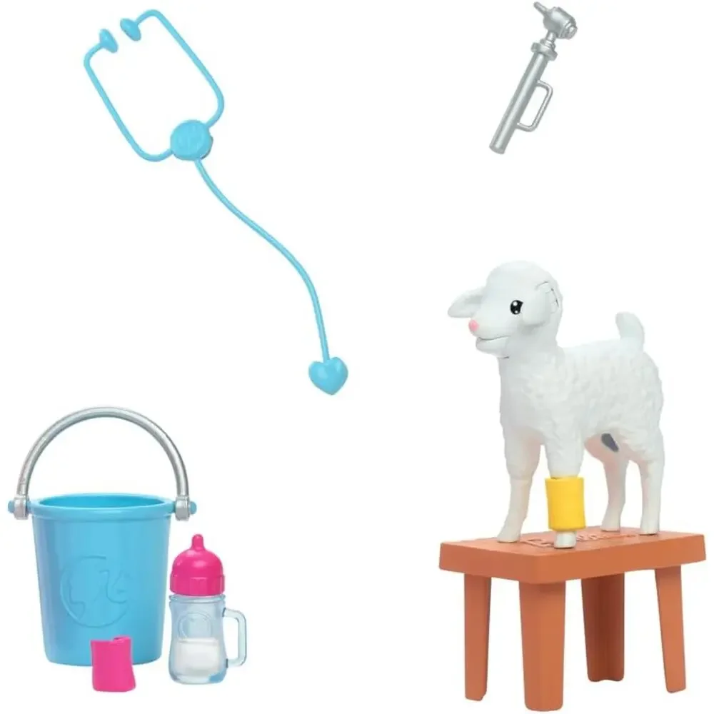 Barbie 65th Anniversary Careers Farm Vet Doll & 10 Accessories NWT